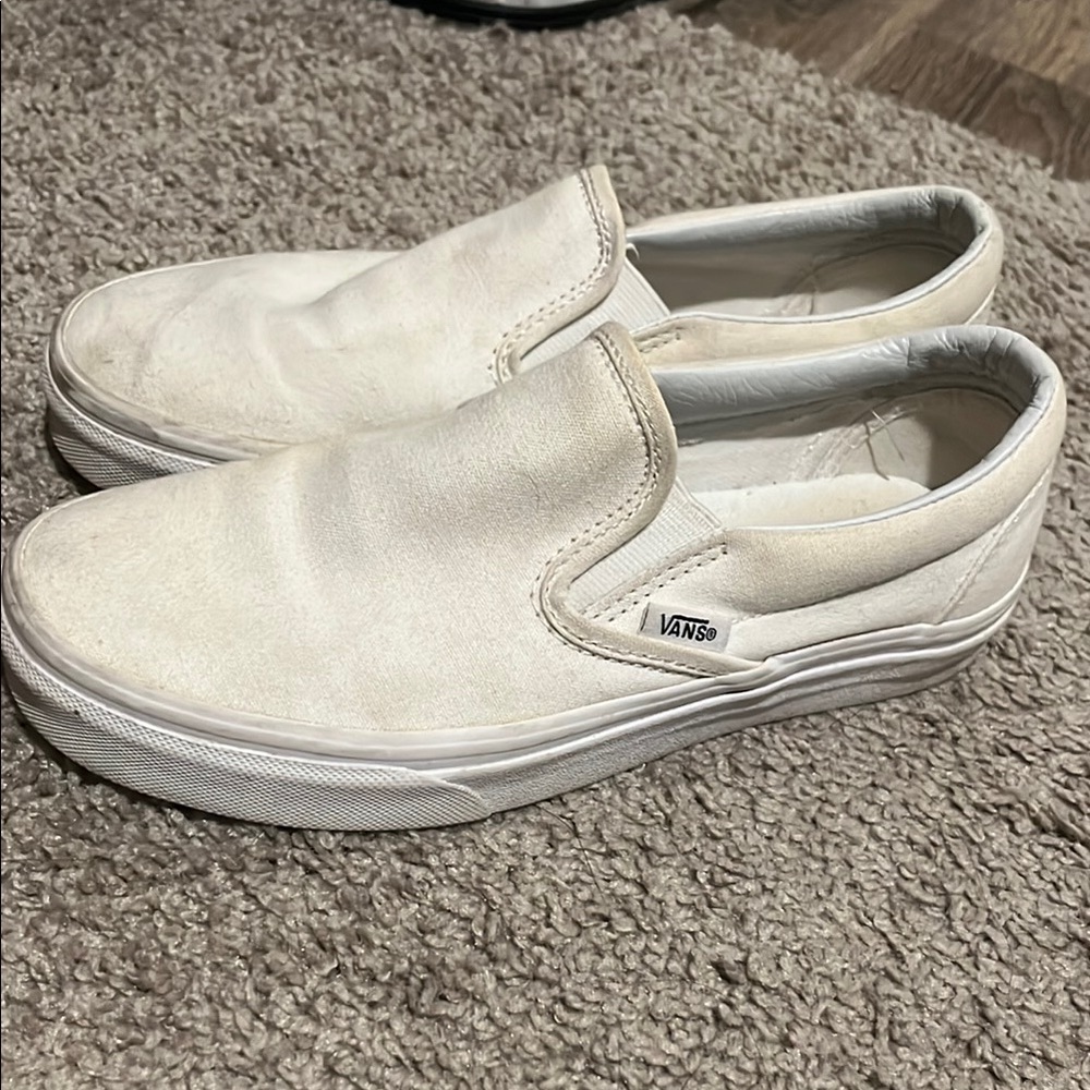 Vans White Slip-On Sneakers